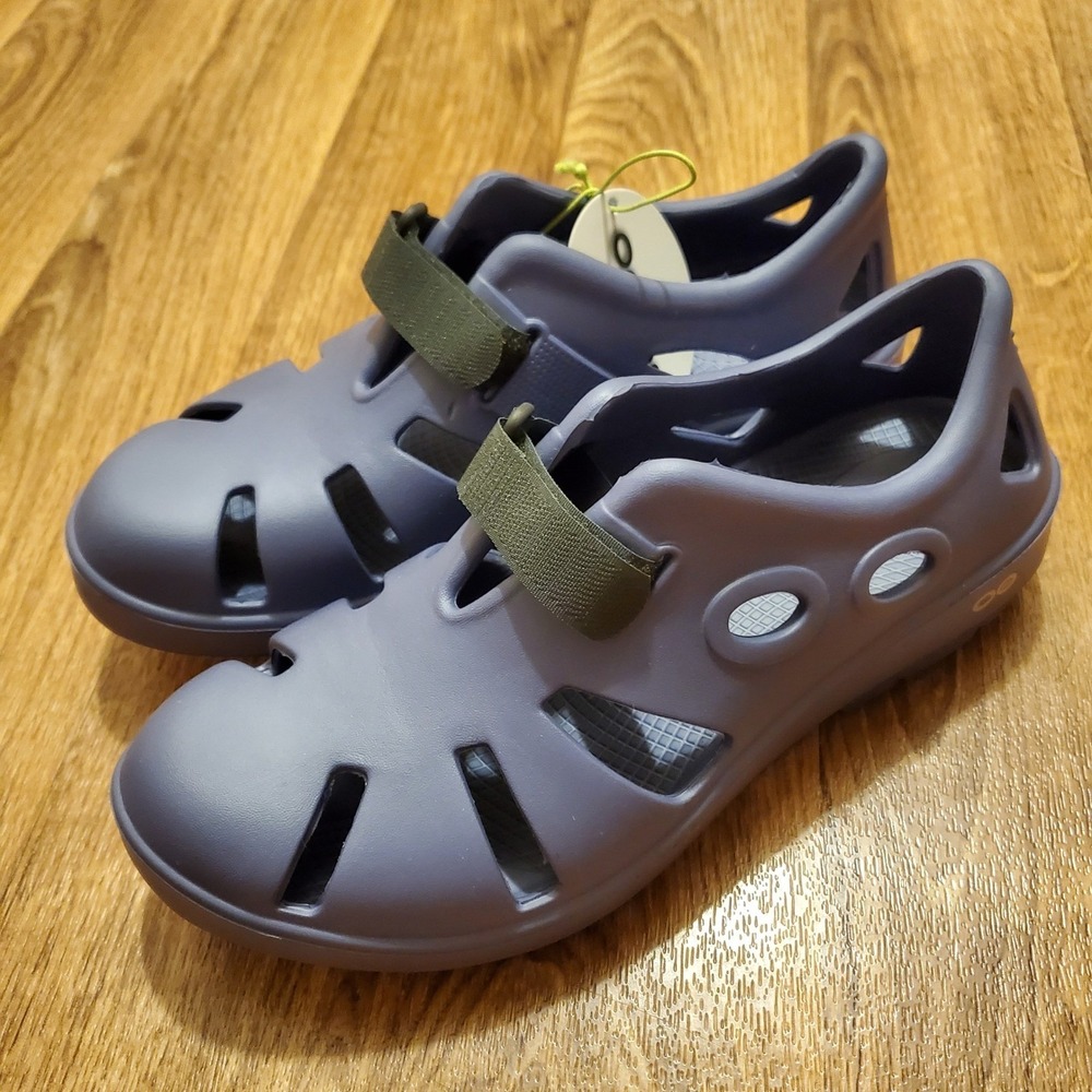Oofos Oocandoo Sandals Shoes Women 10 Blue Water Drop Active Recovery New